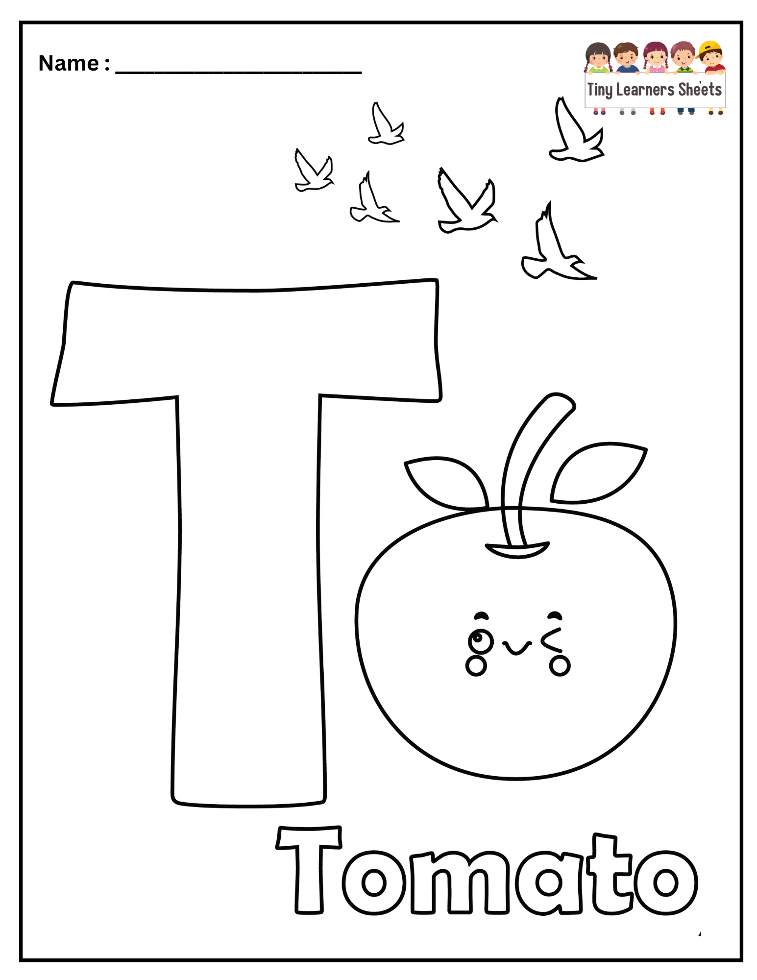 Letter T Coloring Page